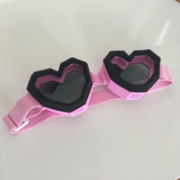 Pink Heart Shape Goggles Mirror Sunglasses